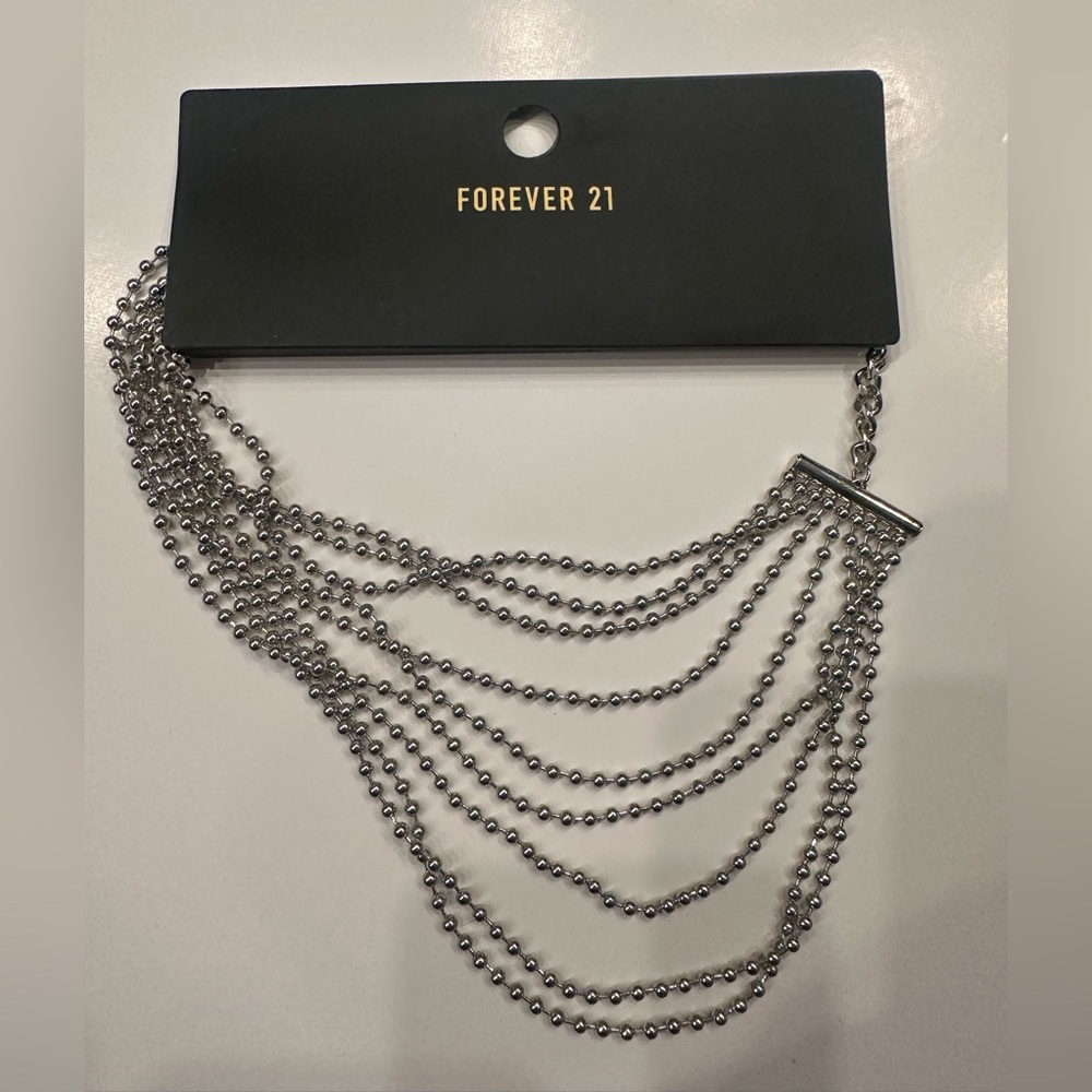 Forever 21 Silver Multi-Strand Chain Belt
